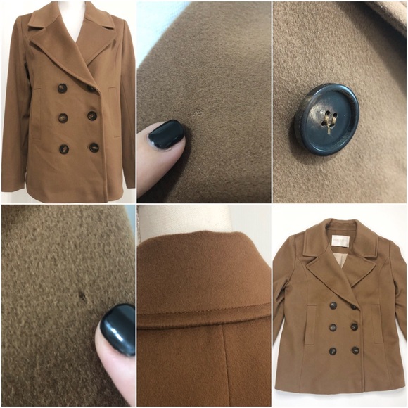 Fleurette Italian Wool Loro Piana Peacoat Tan Camel - Picture 9 of 10